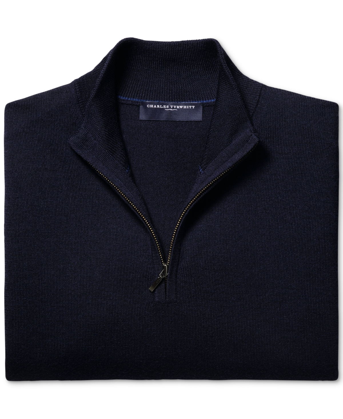 Charles Tyrwhitt Men's Long Sleeve Quarter-Zip Merino Wool Sweater