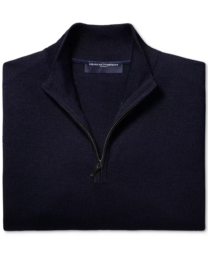 Men's Long-Sleeve Quarter-Zip Merino Wool Sweater - thumbnail 4
