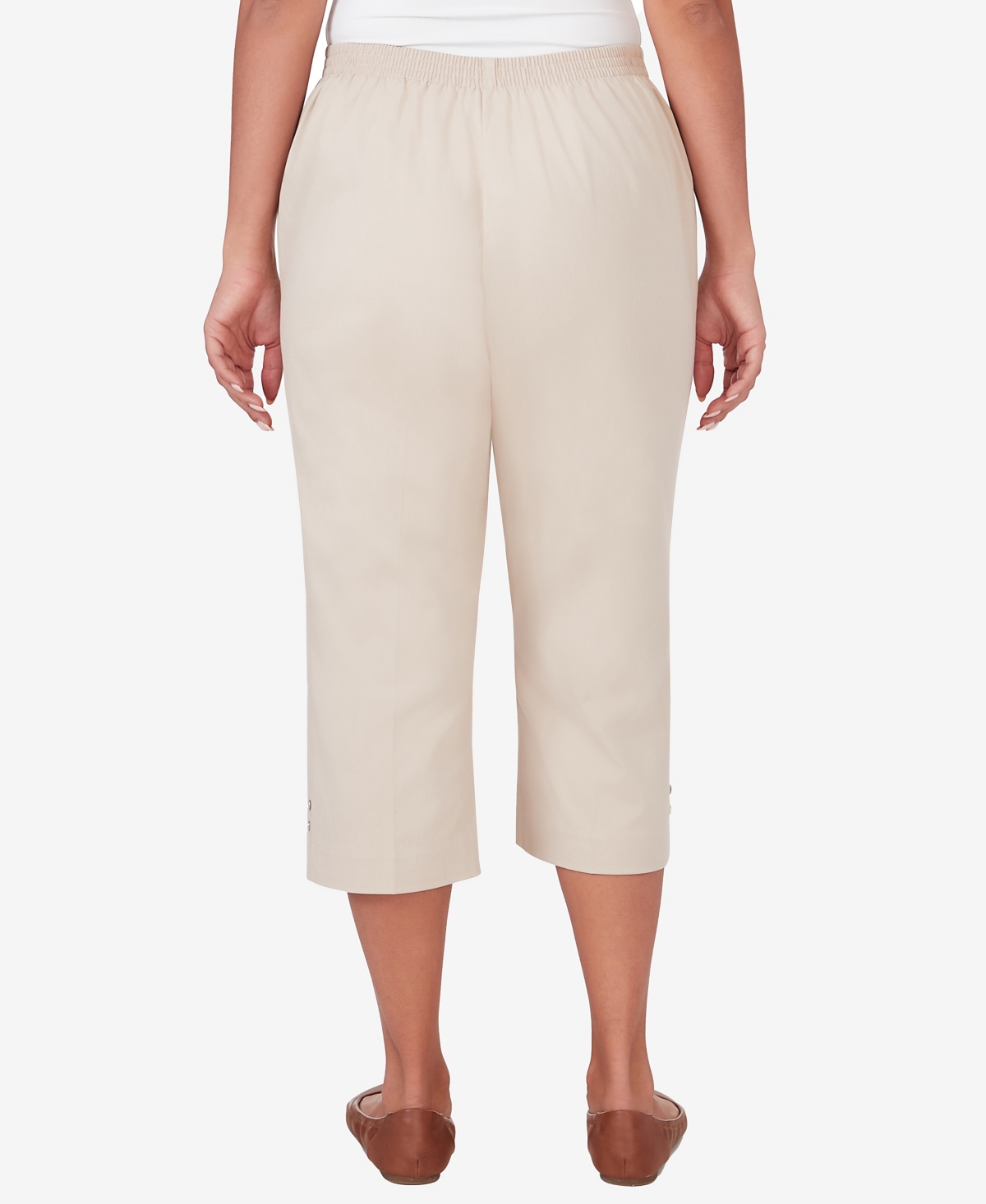 Alfred Dunner Women's Classic Twill Denim Split Hem Capri Pants