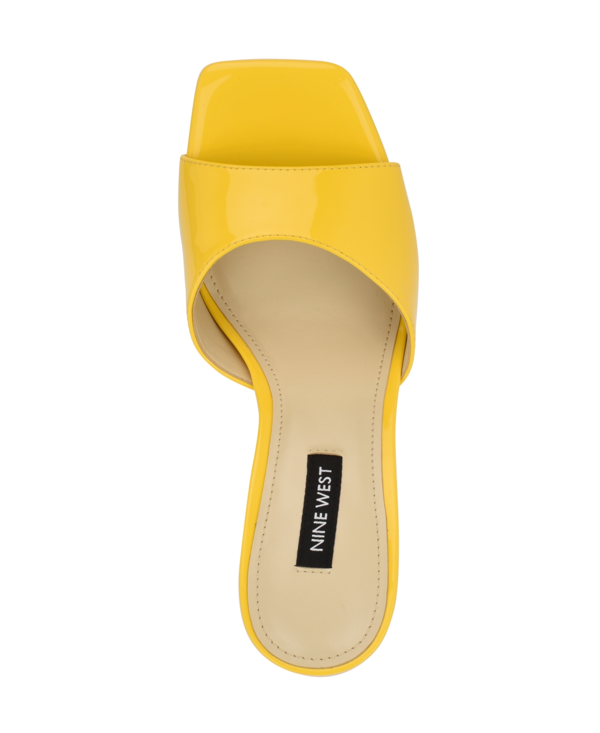 Nine West Women's Disko Square Toe Dress Sandals In Yellow Patent