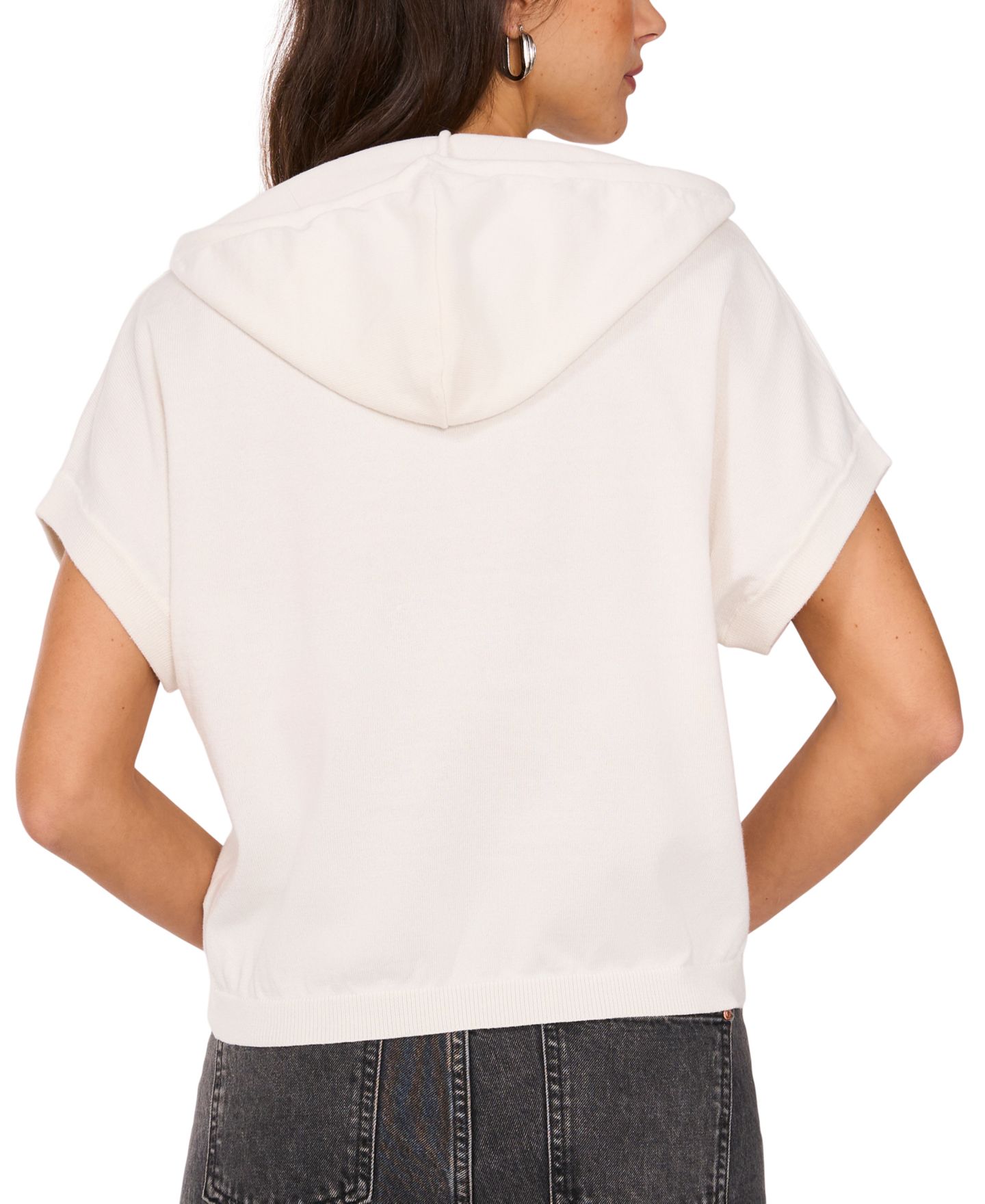 Женское худи Vince Camuto Short-Sleeve Sweater, цвет: Состаренный белый — фото 2