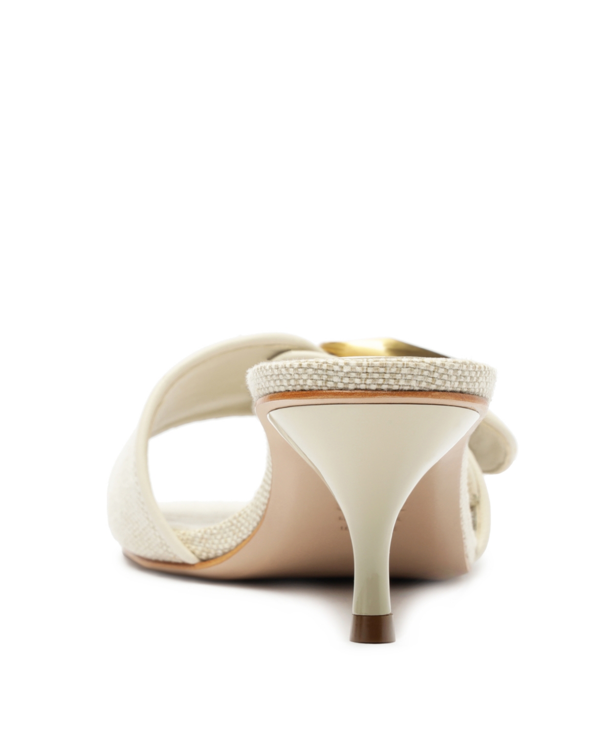 Schutz Olga Buckle Kitten Heel Sandal In Beige