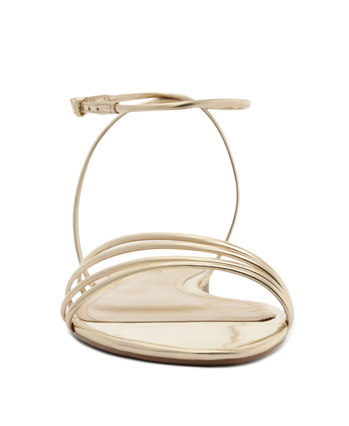 Shop Schutz Women's Inez3 Round Toe Flat Sandals In Gold