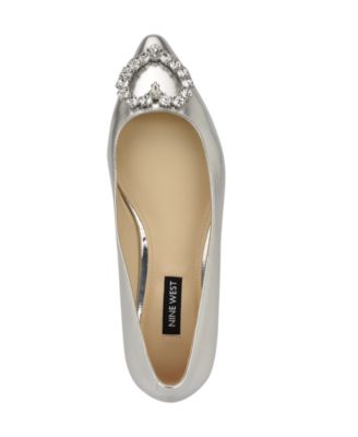 Women's Hearts Rhinestone Pointy Toe Flats