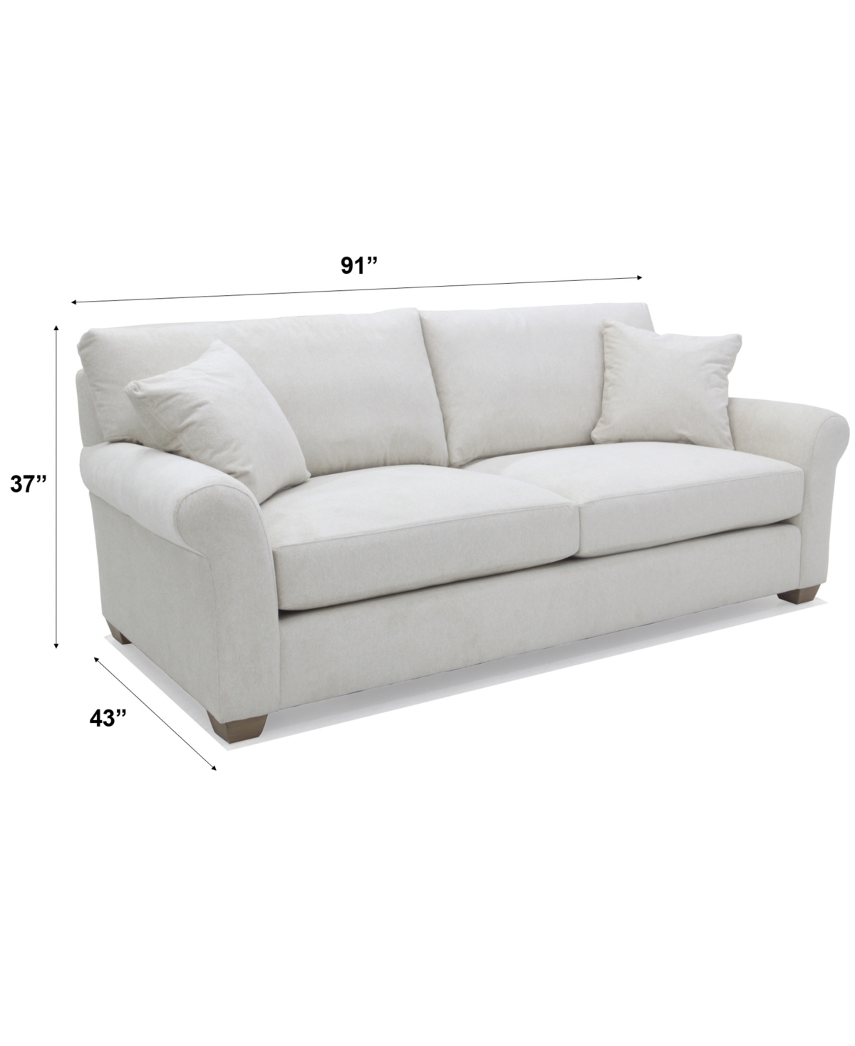 Macy's Reiter Fabric Sofa, Exclusively At  In Linen