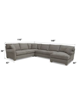 Reiter 4-Pc. Fabric Sectional Sofa, Exclusively at Macy's