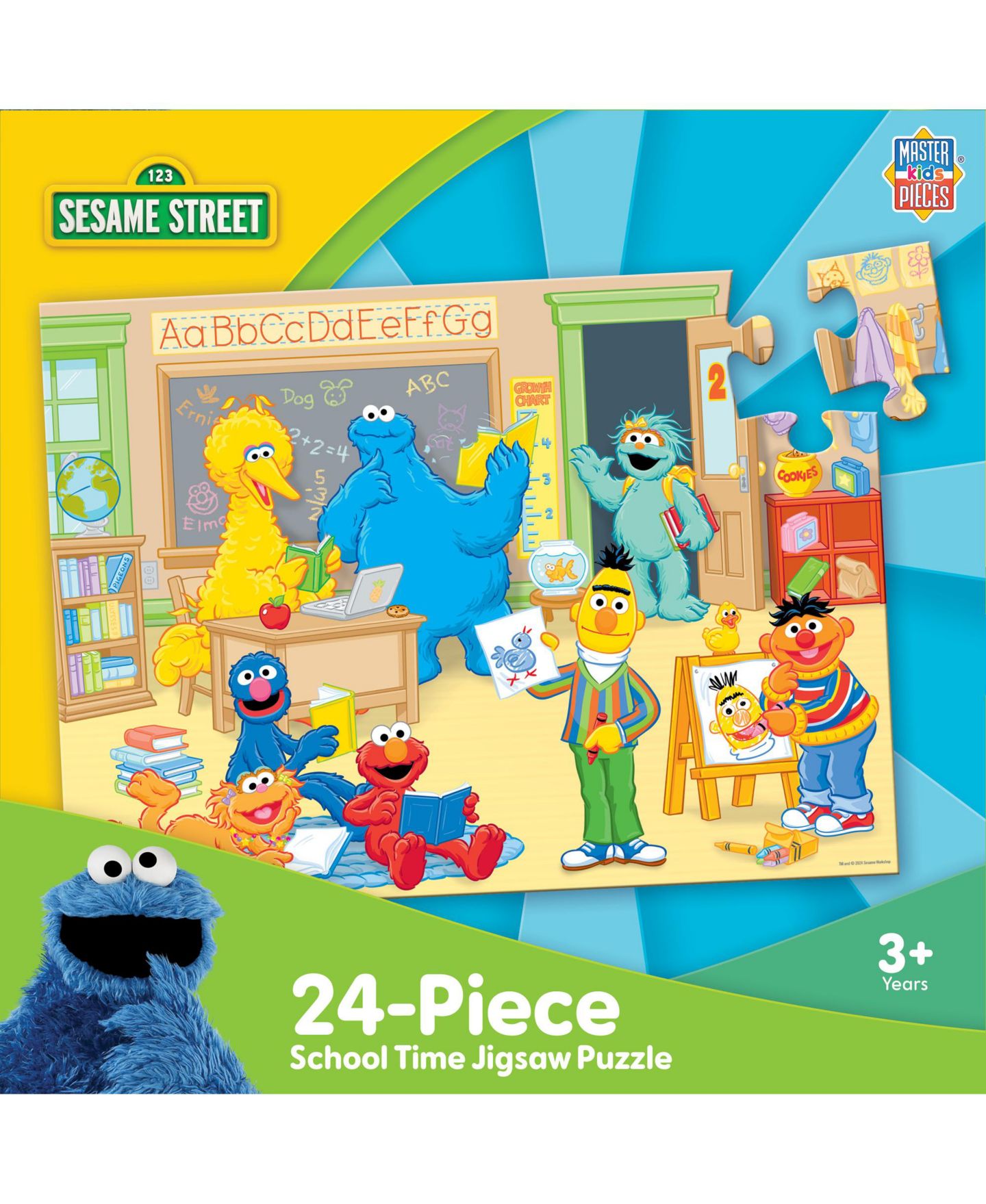 Детский пазл MasterPieces Puzzles Sesame Street School Time 24-Piece Puzzle, Ages 3+ — фото 1