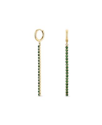 Rosefield Tennis Earrings In 14K Yellow Gold Plated Stainless Steel - Green 39$