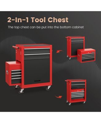 6-Drawer Rolling Tool Chest Lockable Tool Box and Storage Cabinet Garage Workshop