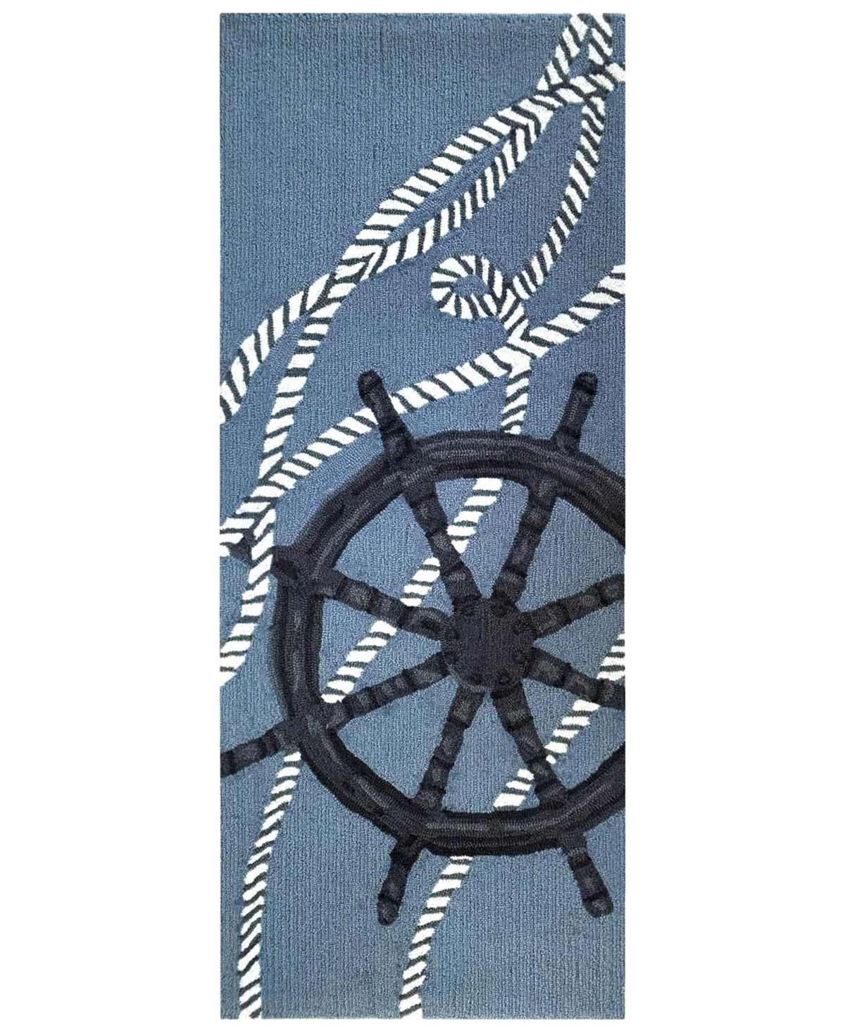 Liora Manne Frontporch Captain's Wheel Runner Area Rug, 2' X 5' In Mist