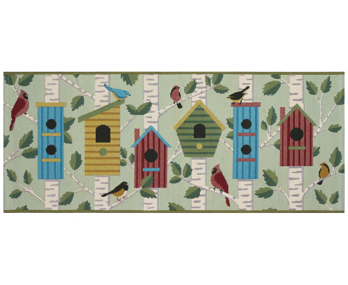 Liora Manne Esencia Bird Condos 1'11"x4'11" Runner Area Rug In Blue