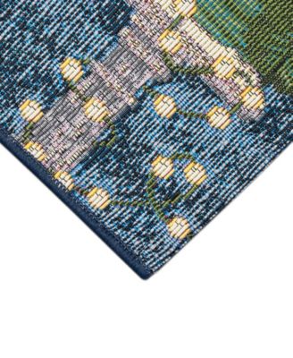Liora Manne Esencia Birdhouse Holiday Rug Collection In Navy