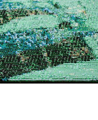 Marina Leaves 1'11"x7'6" Runner Area Rug