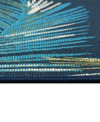 Liora Manne Esencia Palm Border Rug Collection In Navy