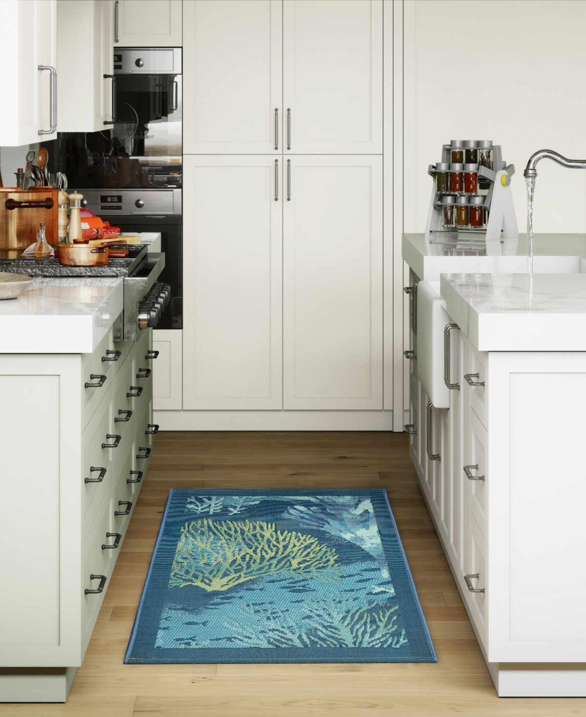Liora Manne Esencia Coral Garden 2'5"x3'11" Area Rug In Ocean