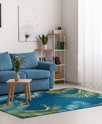 Marina Palm Border 6'6"x9'4" Area Rug