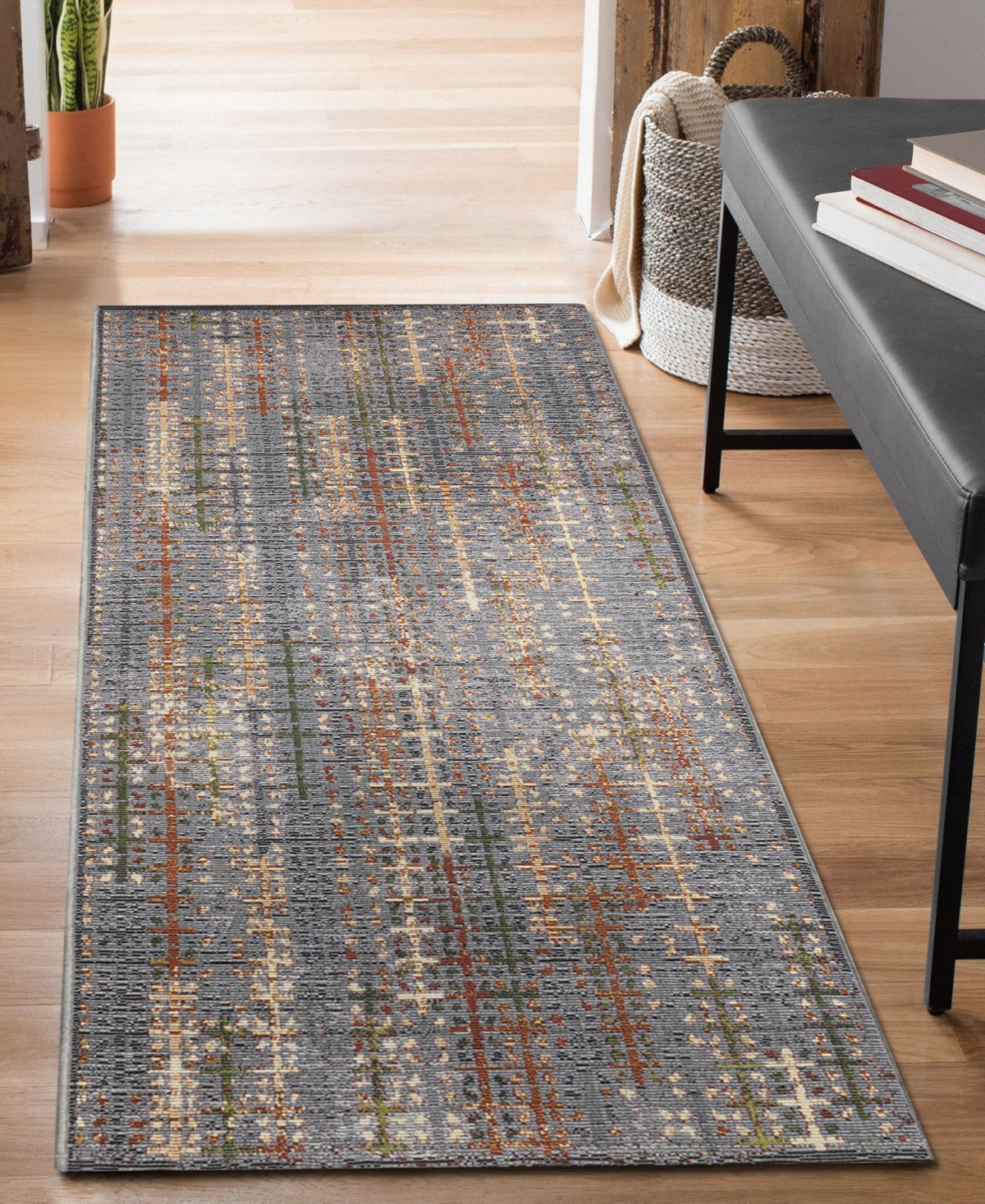 Liora Manne Esencia Sienna 1'11"x4'11" Runner Area Rug In Black