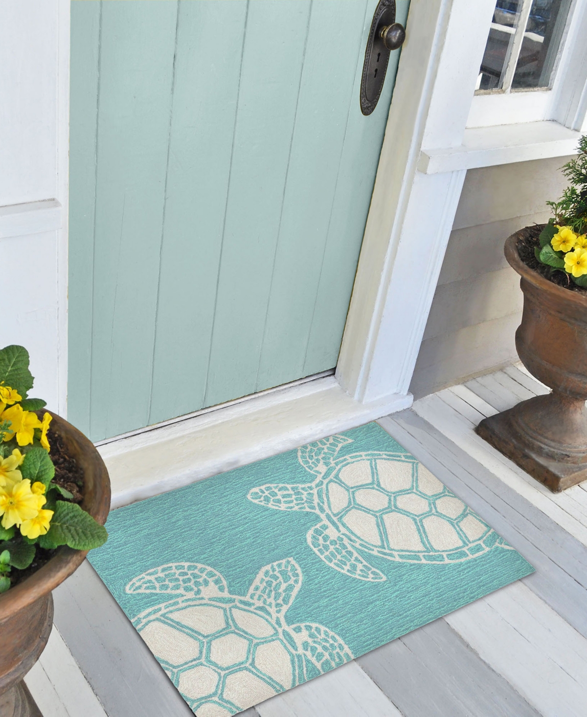 Liora Manne Capri Turtle Area Rug, 1'8 X 2'6 In Aqua