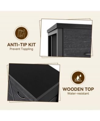 1Pc Fabric/Metal (with wooden top) 15-Drawer Tall Storage Dresser Organizer Cabinet