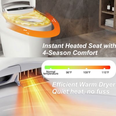 Smart Toilet With High end pulse flushing | Instant heating | Antibacterial seat ring | Wireless remote control | Vortex flushing