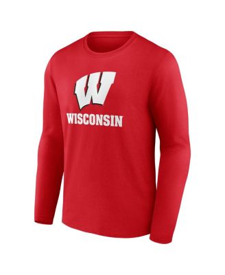 Men's Red Wisconsin Badgers Team Lockup Long Sleeve T-Shirt