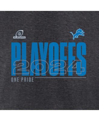 Men's Heather Charcoal Detroit Lions 2024 NFL Playoffs T-Shirt