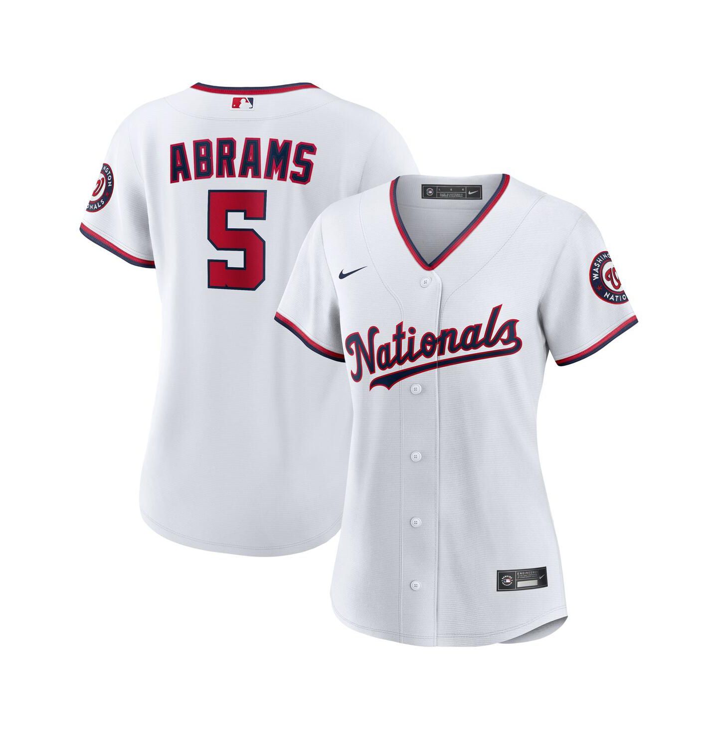 Женский топ Nike CJ Abrams White Washington Nationals Home Replica Player Jersey — фото 1