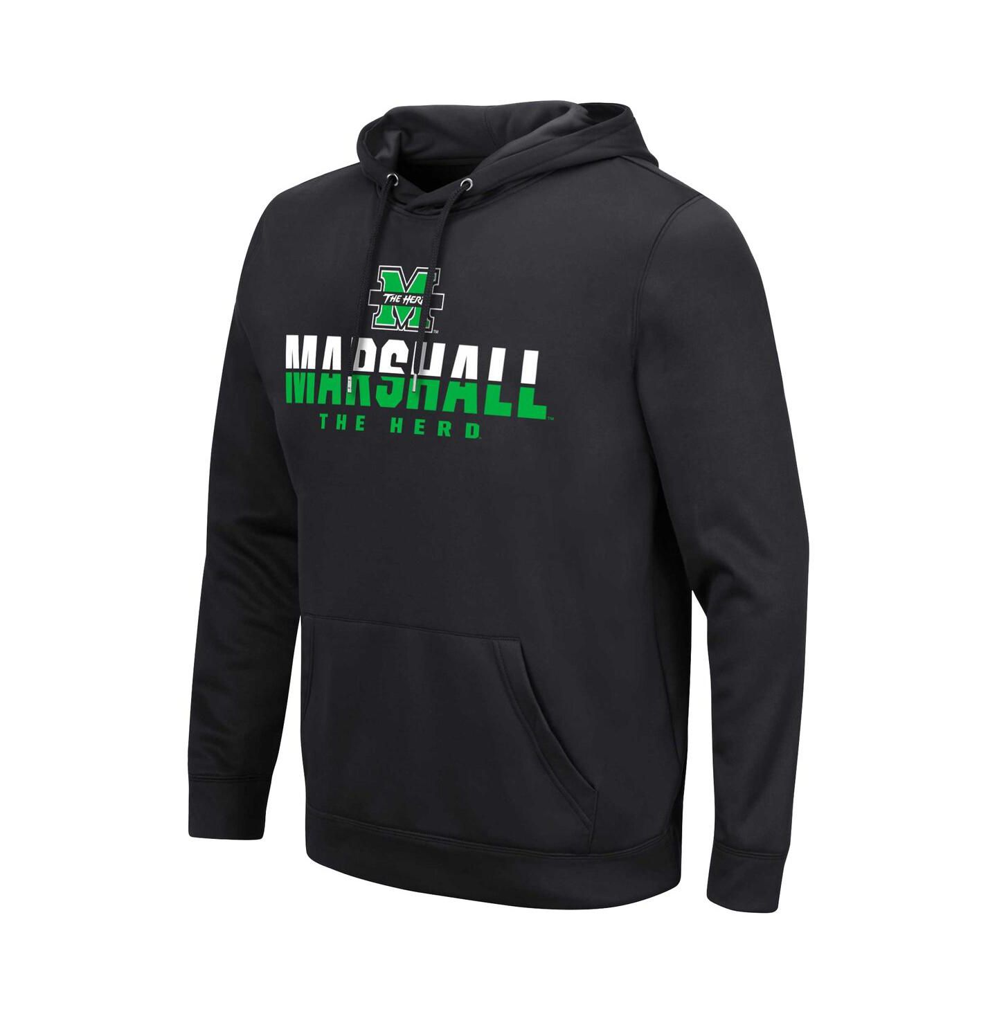 Мужское худи Colosseum Black Marshall Thundering Herd Lantern Pullover — фото 2