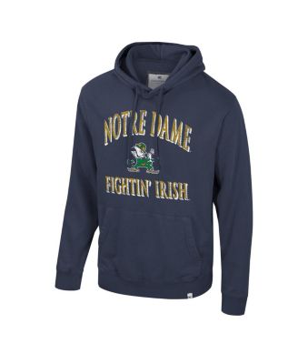 Men's Navy Notre Dame Fighting Irish Big Tall Cap E-Tan Pullover Hoodie