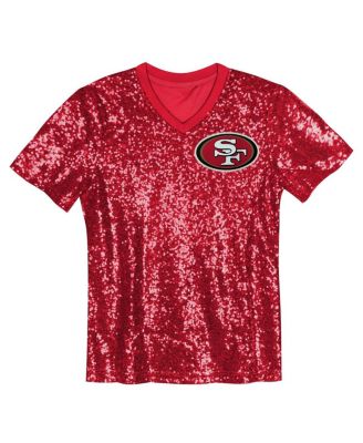 Big Girls Brock Purdy Scarlet San Francisco 49ers Sequin V-Neck Fashion Jersey