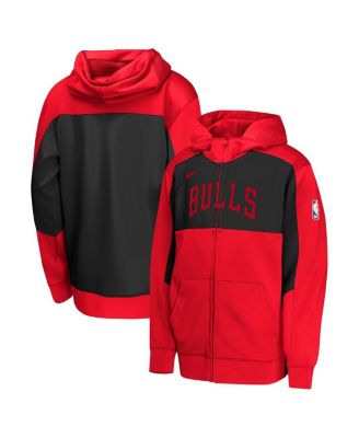 Nike - Big Boys and Girls Red/Black Chicago Bulls Authentic On-Court Showtime Performance Full-Zip Hoodie
