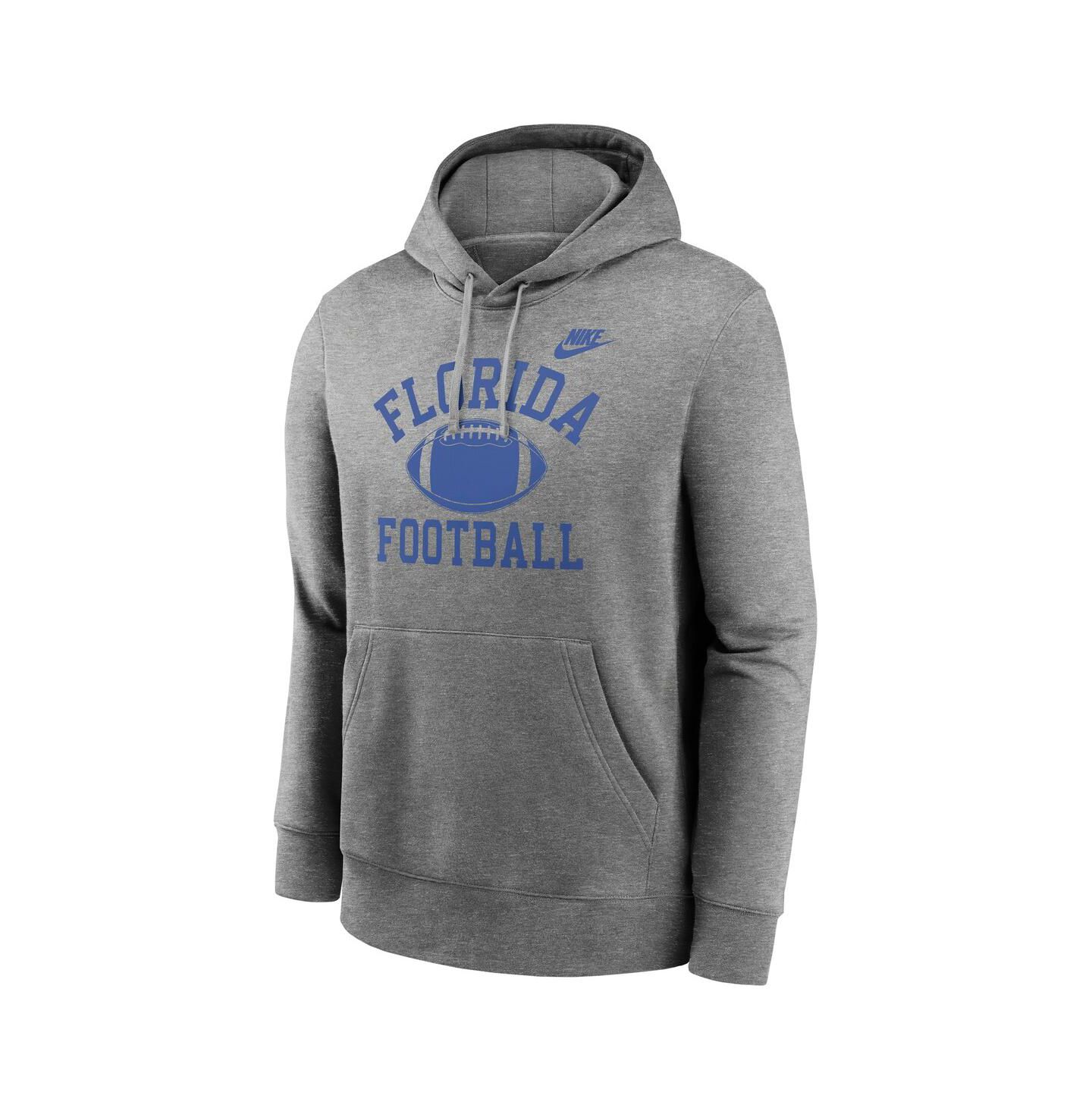 Мужское худи Nike Heather Gray Florida Gators Legacy Football Icon Club Fleece Pullover — фото 2