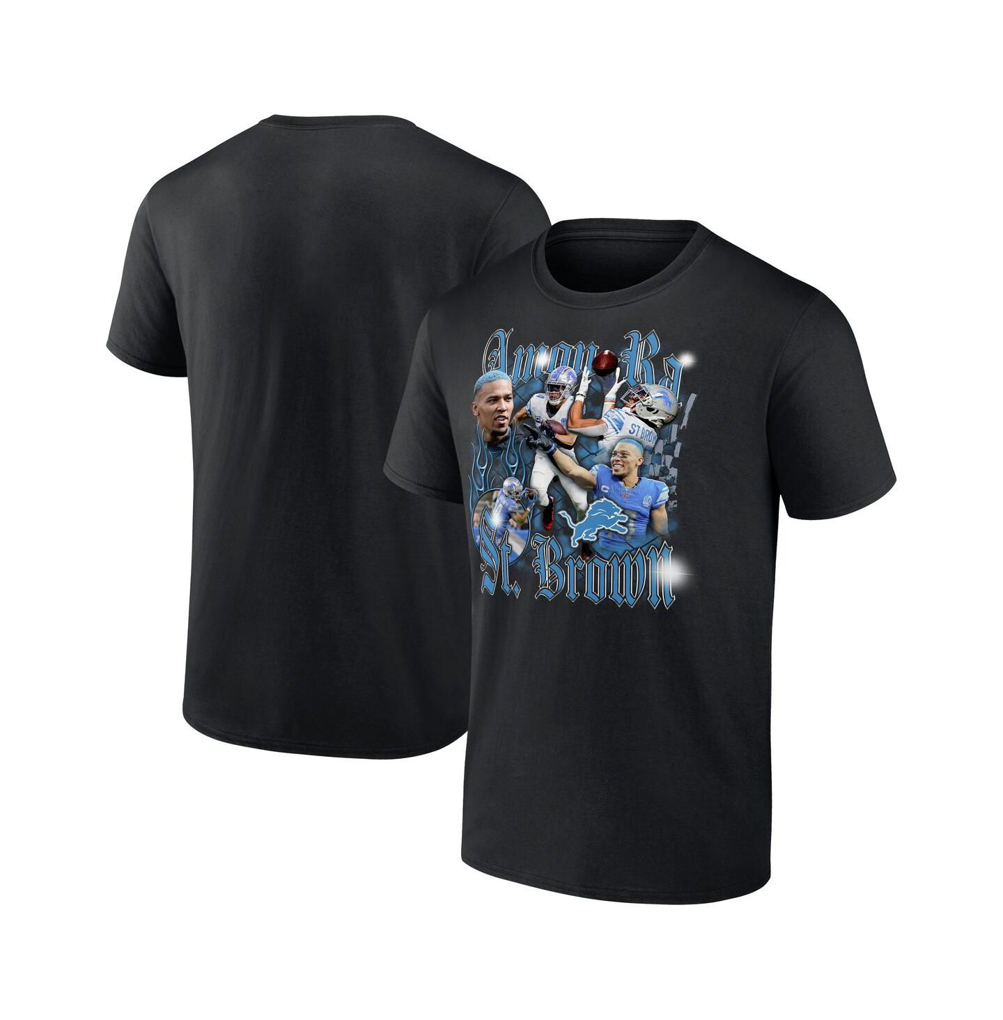 Мужская футболка Fanatics Amon-Ra St. Brown Black Detroit Lions Notorious Player Graphic — фото 1