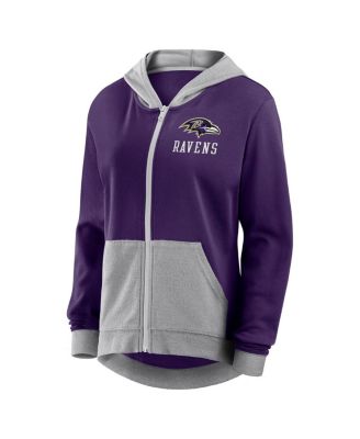 Women's Purple Baltimore Ravens Hit It French Terry Full-Zip Hoodie