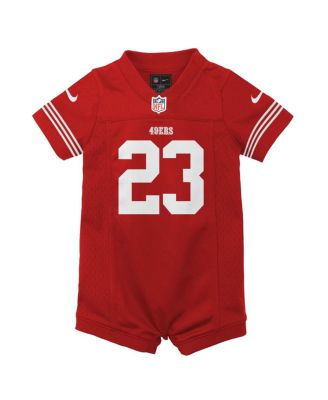 Baby Boys and Girls Christian McCaffrey Scarlet San Francisco 49ers Game Romper Jersey