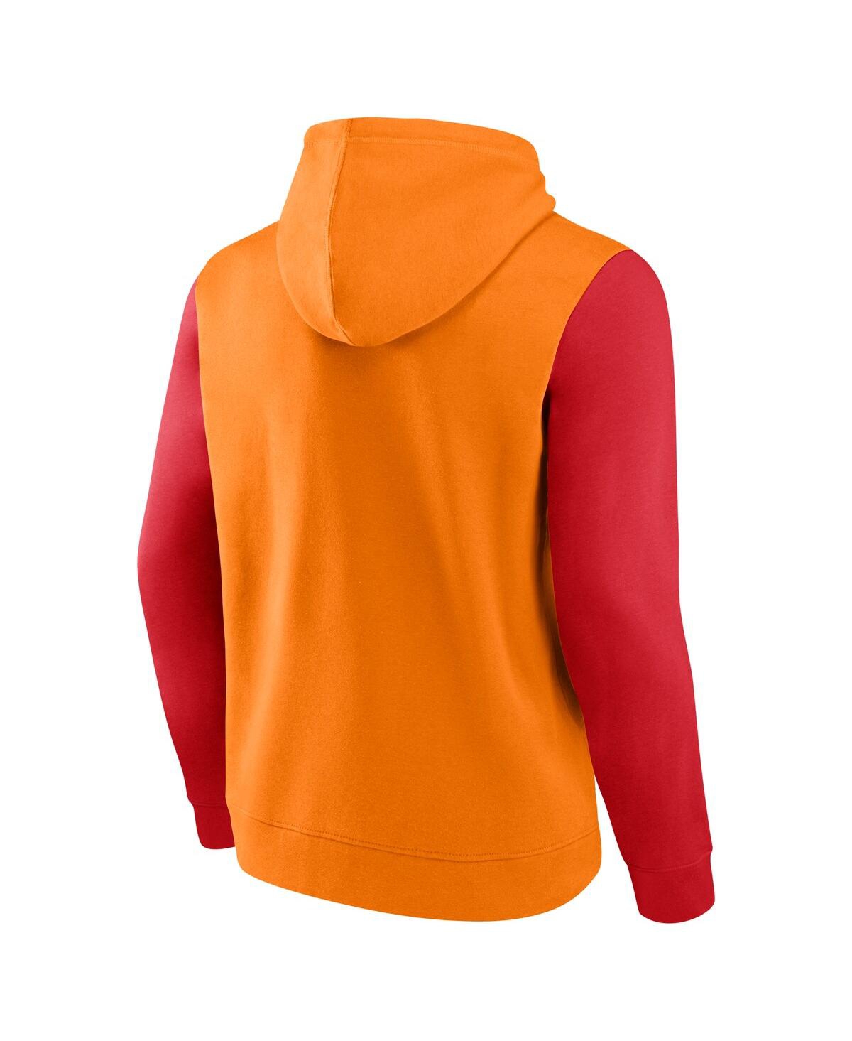 Fanatics Men's Orange/red Tampa Bay Buccaneers Fleece Pullover Hoodie In Orange,red