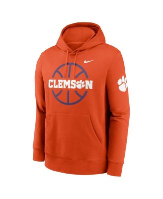 Men's Orange Clemson Tigers Basketball Icon Club Fleece Pullover Hoodie