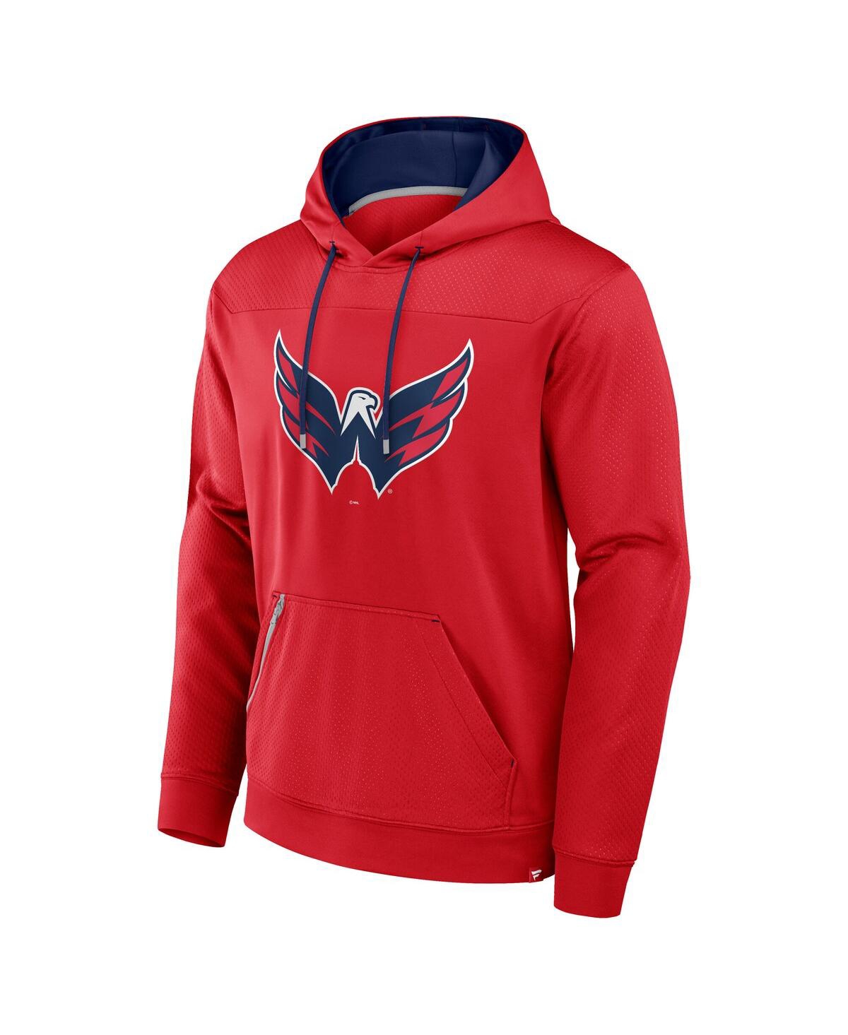 Fanatics Men's Red Washington Capitals Defender Pullover Hoodie In Red
