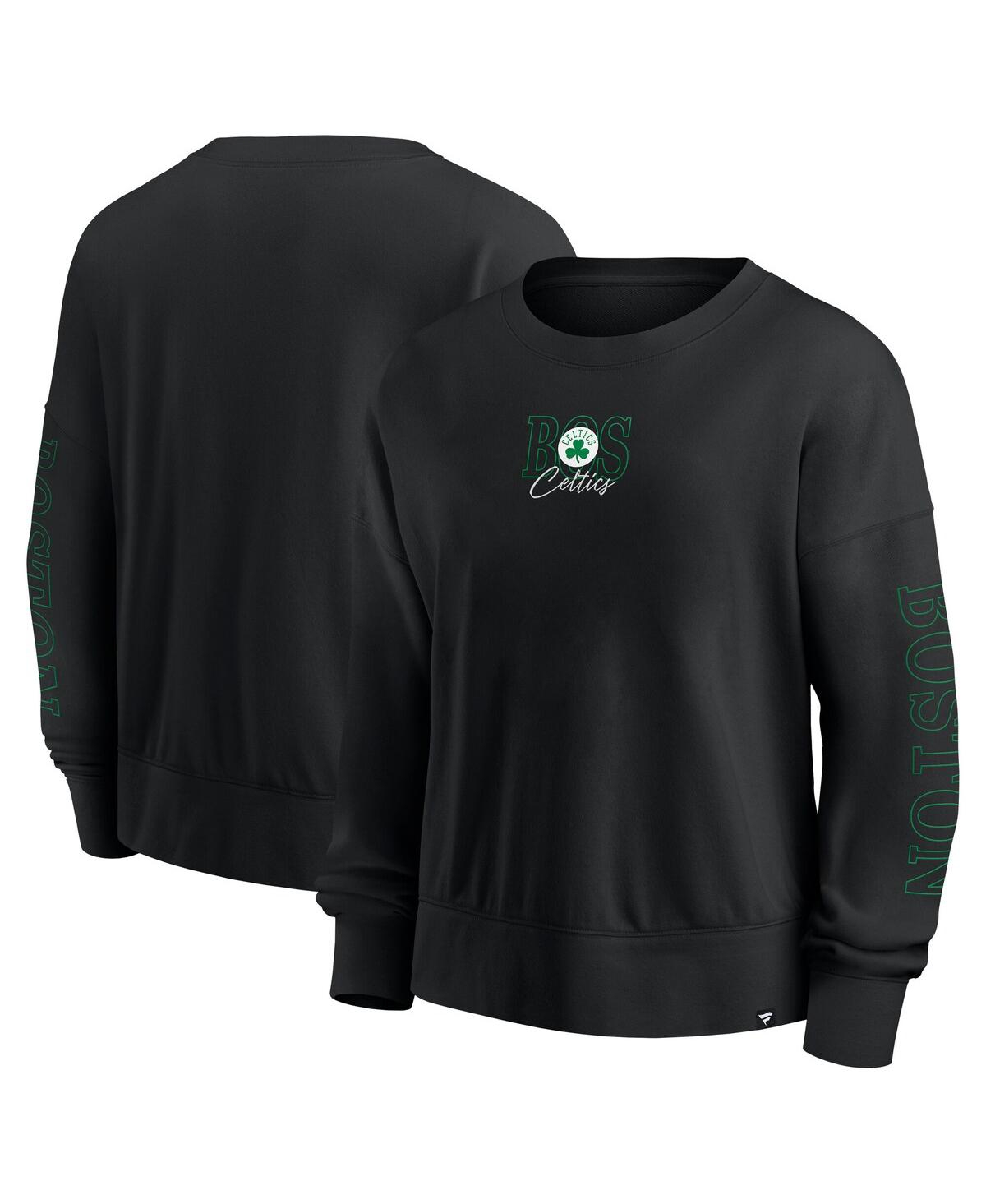 Fanatics Black Boston Celtics Oversized Game Day Pullover Sweatshirt In Black