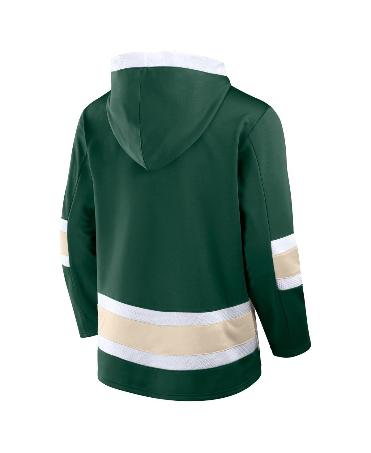 Fanatics Men's Green Minnesota Wild Inside Line Fleece Pullover Hoodie In Green