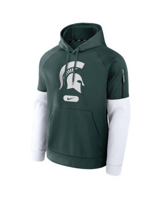 Men's Green Michigan State Spartans Fitness Performance Pullover Hoodie