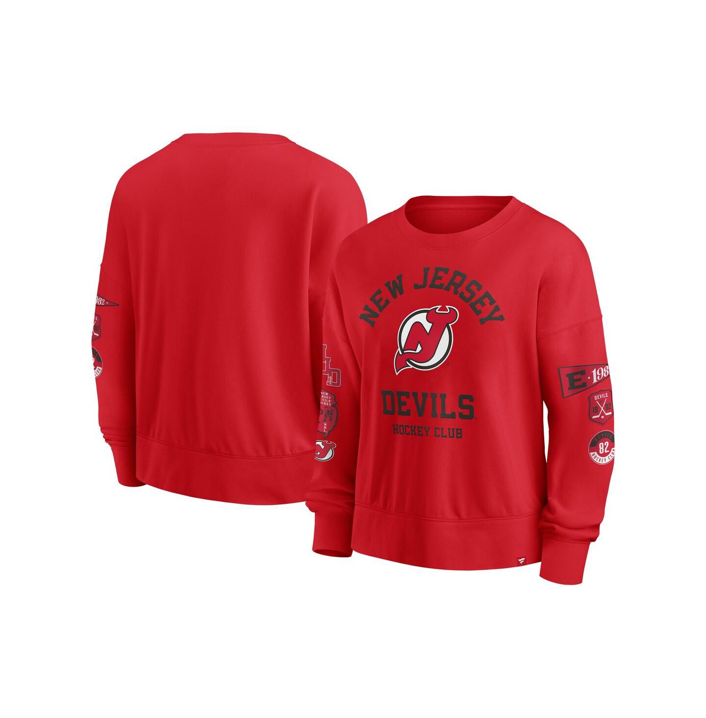 Женский свитшот Fanatics Red New Jersey Devils Go Team Pullover — фото 1