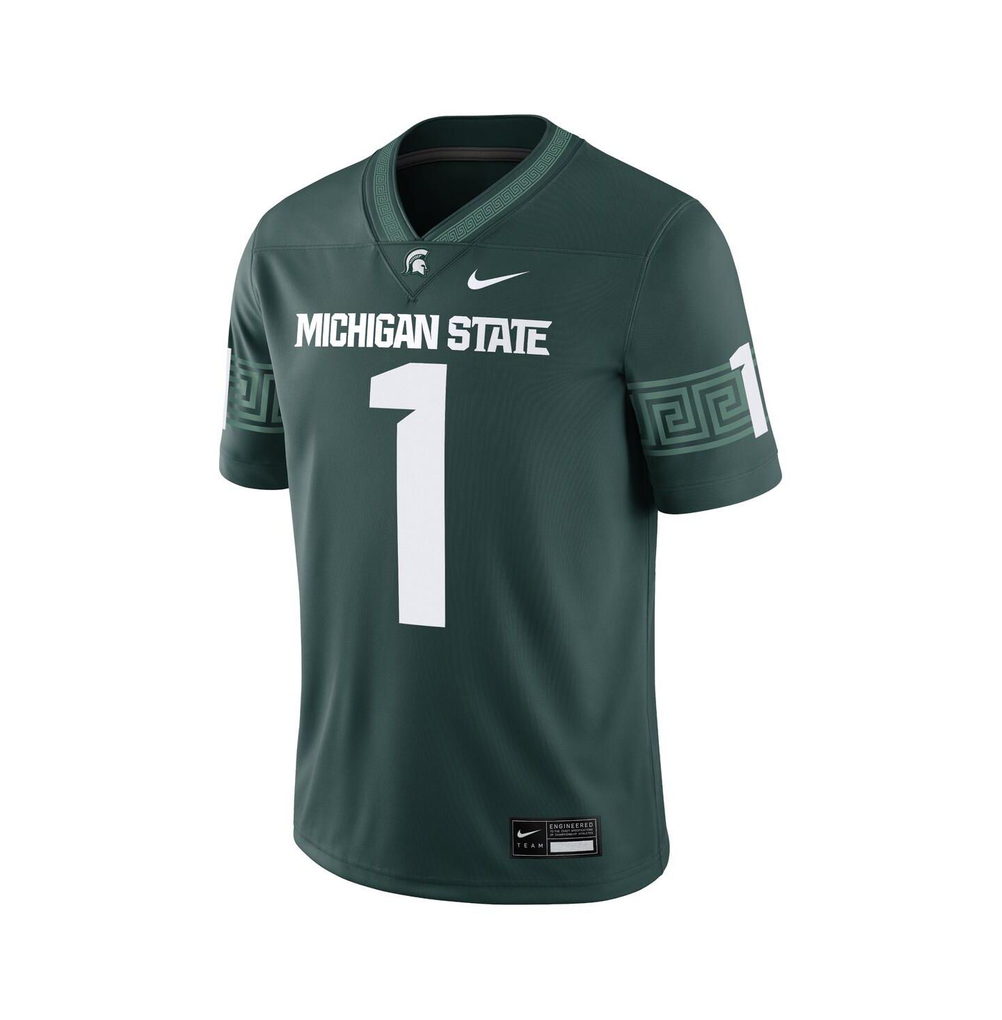 Мужской топ Nike 1 Green Michigan State Spartans Game Jersey — фото 2
