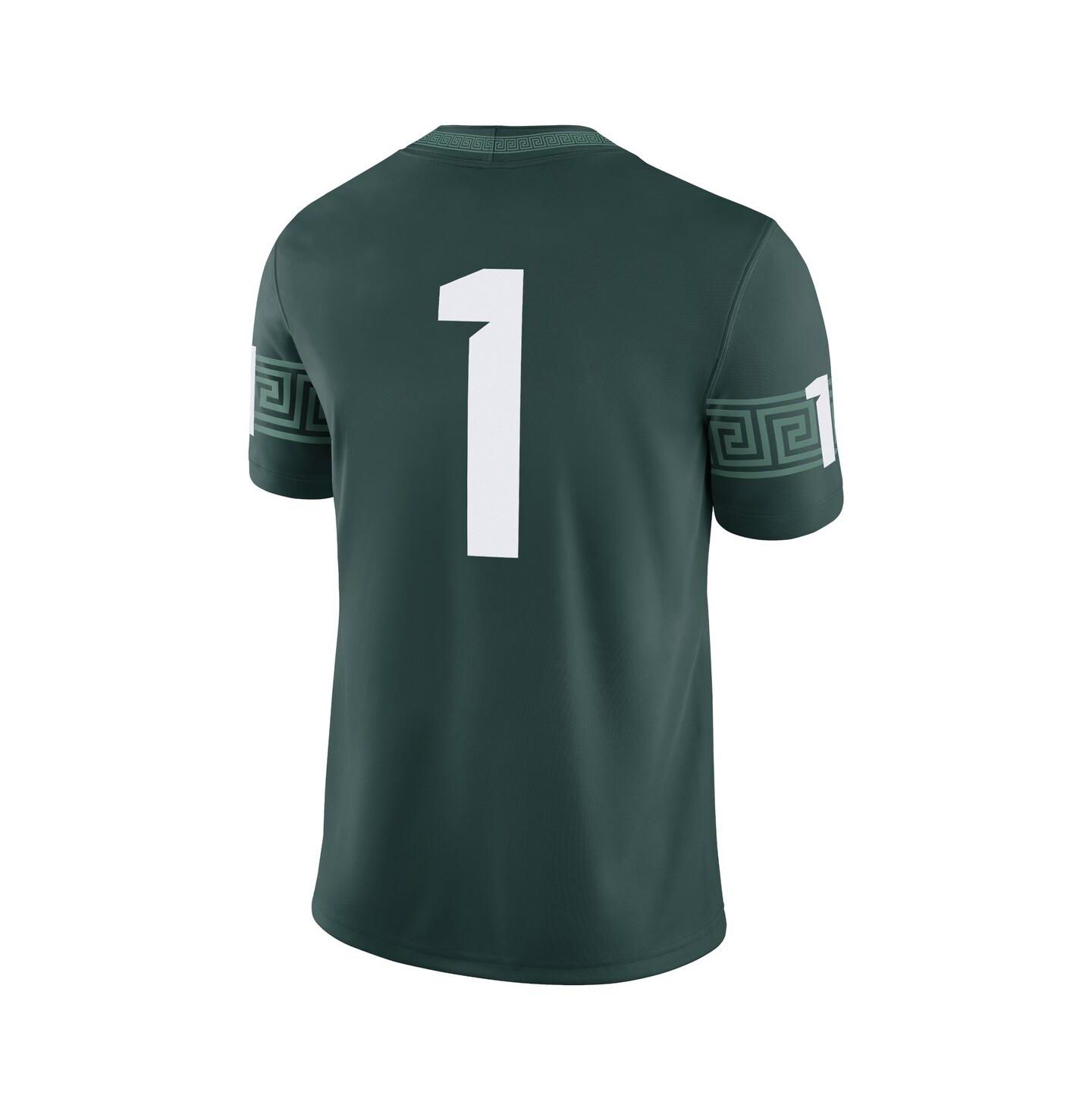 Мужской топ Nike 1 Green Michigan State Spartans Game Jersey — фото 3