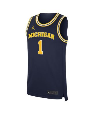Men's Navy Michigan Wolverines Road Replica Basketball Jersey