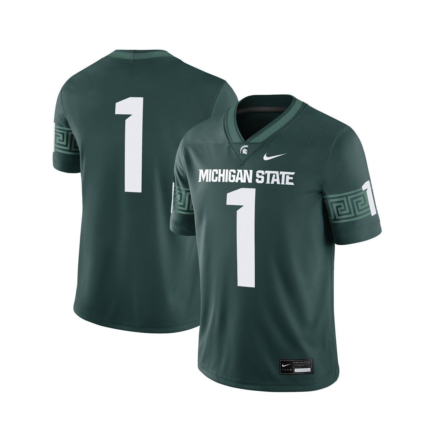 Мужской топ Nike 1 Green Michigan State Spartans Game Jersey — фото 1