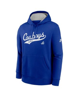 Men's Royal Dallas Cowboys Rewind Tail Sweep Club Pullover Hoodie