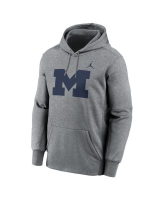 Men's Heather Gray Michigan Wolverines Primetime Endzone Performance Pullover Hoodie