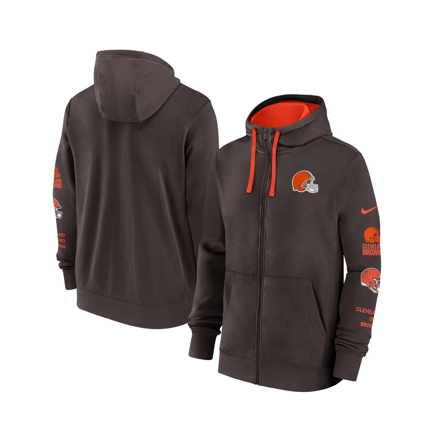 Мужская куртка Nike Brown Cleveland Browns Club Full-Zip Hoodie Jacket — фото 1