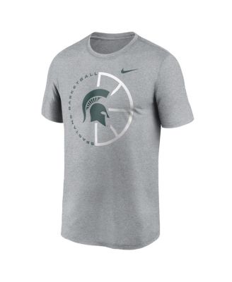 Men's Heather Gray Michigan State Spartans Legend Basketball Icon Performance T-Shirt